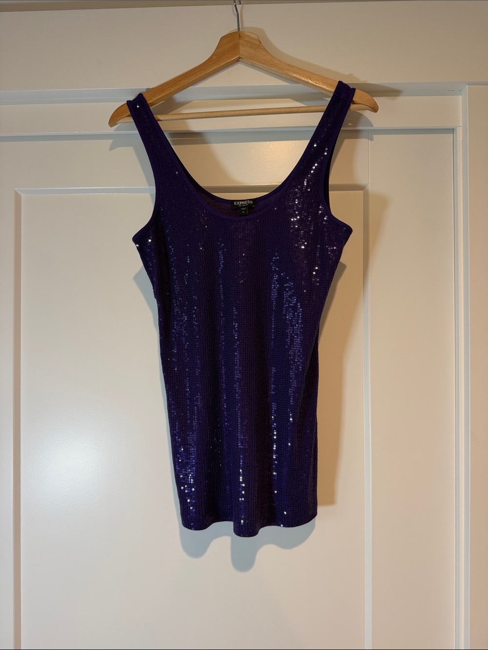 Express Purple Sequin Tank Top